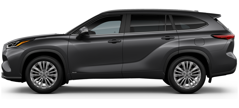 Side profile of a 2025 highlander Highlander Hybrid Platinum 2.5L 4-Cyl. Engine All-Wheel Drive