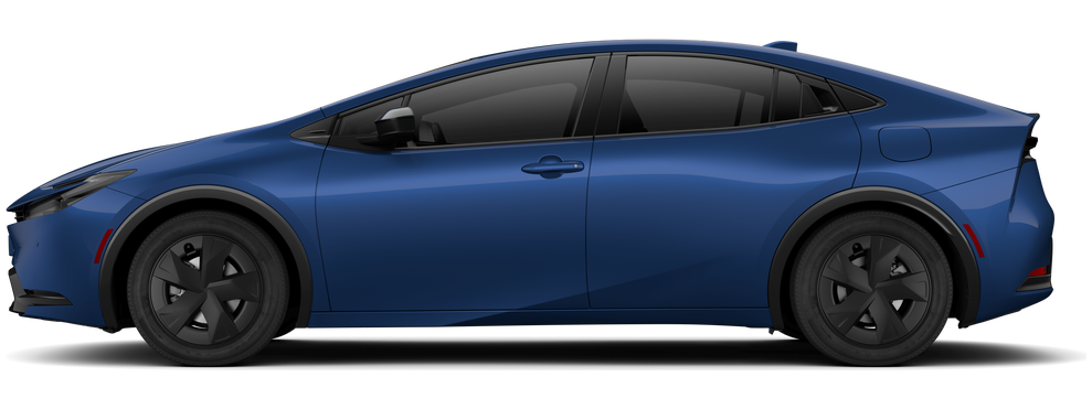 Side profile of a 2026 prius Prius LE 2.0L 4-Cyl. Hybrid Engine Front-Wheel Drive