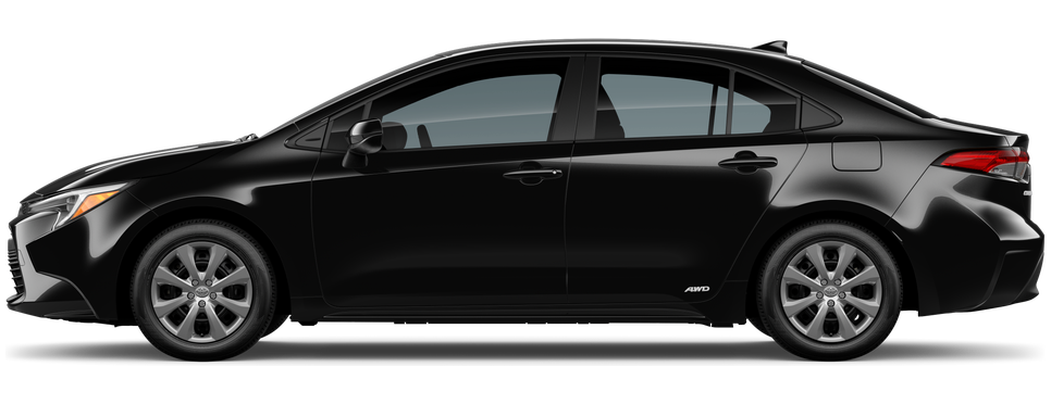 Side profile of a 2026 corolla Corolla Hybrid LE 1.8L 4-Cyl. CVT All-Wheel Drive