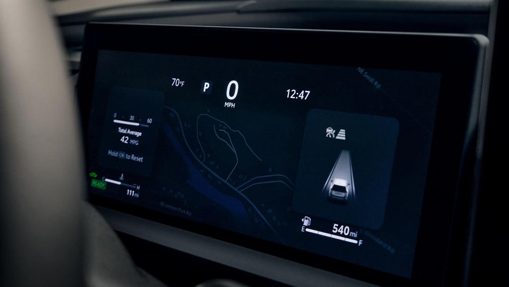 A screen of a car.