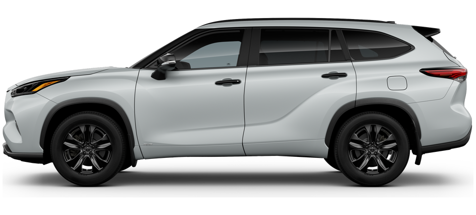 Side profile of a 2025 highlander Highlander Hybrid XLE Nightshade 2.5L 4-Cyl. Engine All-Wheel Drive
