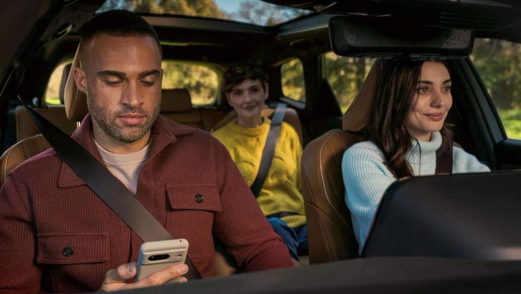 Family riding inside a spacious Toyota Crown Signia Hybrid with panoramic sunroof