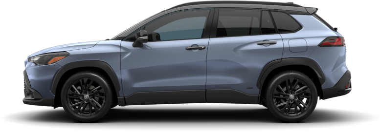 An Exterior Angle of A 2024 corollacross Corolla Cross Hybrid Nightshade Hybrid Nightshade 2.0L CVT AWD