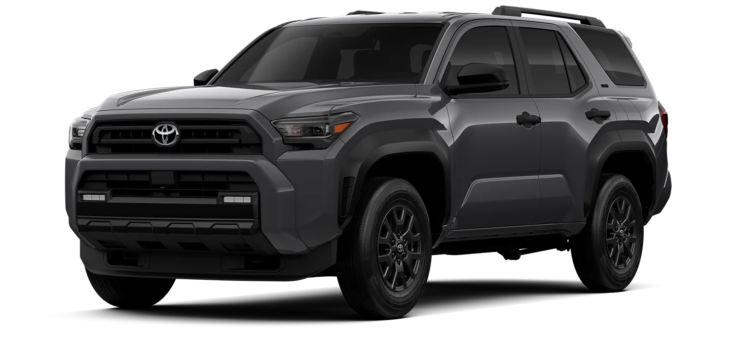 Promotional image of a 2025 or 2026 Toyota sedan, truck, or SUV hybrid vehicle shown in side profile on a white background.