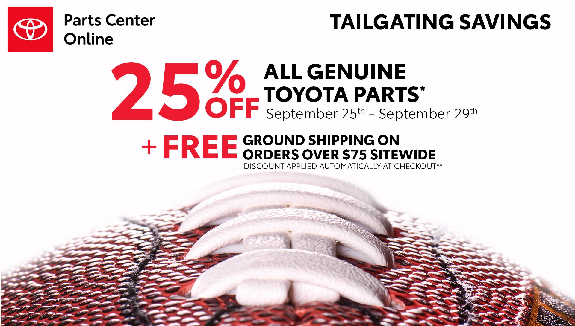 25% Off Toyota Parts Online