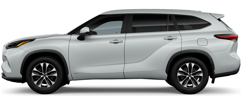 Side profile of a 2026 highlander Highlander Hybrid XLE 2.5L 4-Cyl. Engine All-Wheel Drive