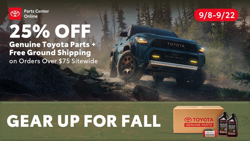 25% off Genuine Toyota Parts plus Free Ground Shipping