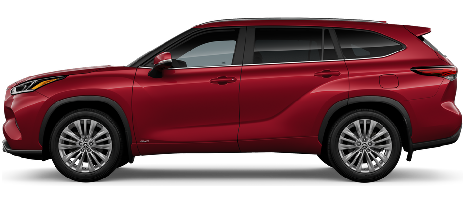 Side profile of a 2026 highlander Highlander Hybrid Platinum 2.5L 4-Cyl. Engine All-Wheel Drive