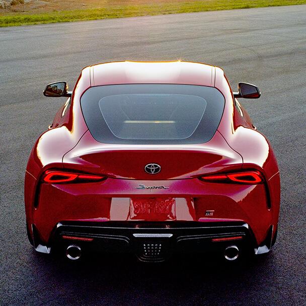 red Toyota Supra brochure