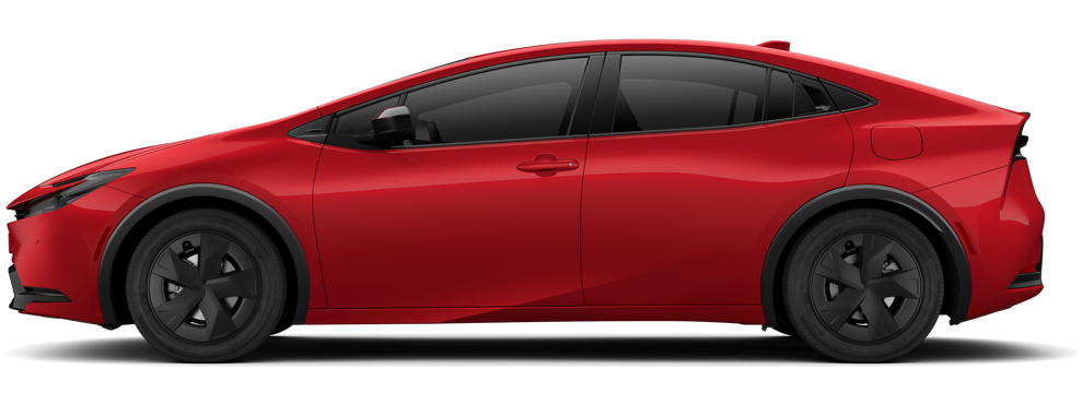 Side profile of a 2026 prius Prius LE 2.0L 4-Cyl. Hybrid Engine Front-Wheel Drive