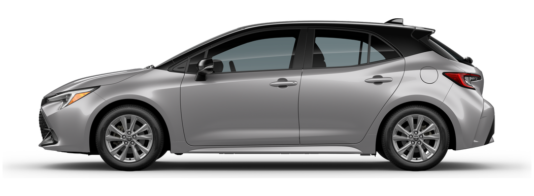 Side profile of a 2025 corollahatchback Corolla Hatchback SE 2.0L 4-Cyl. Engine Front-Wheel Drive