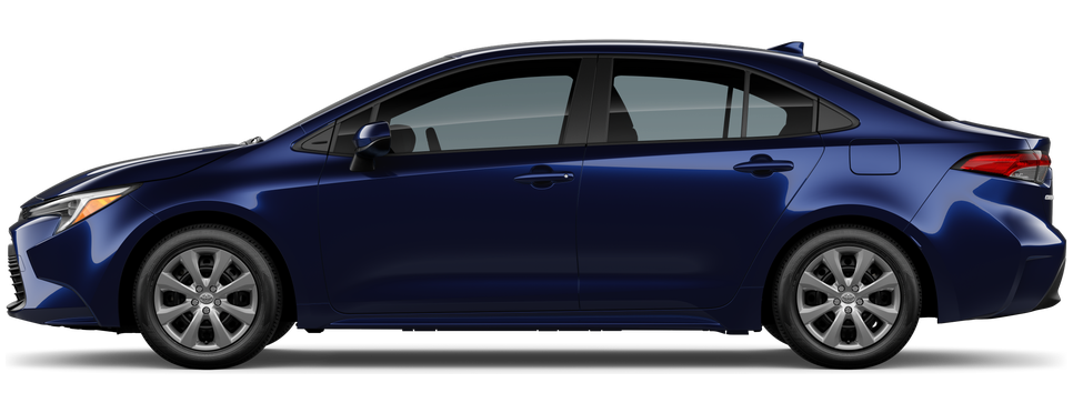 Side profile of a 2026 corolla Corolla Hybrid LE 1.8L 4-Cyl. CVT Front-Wheel Drive