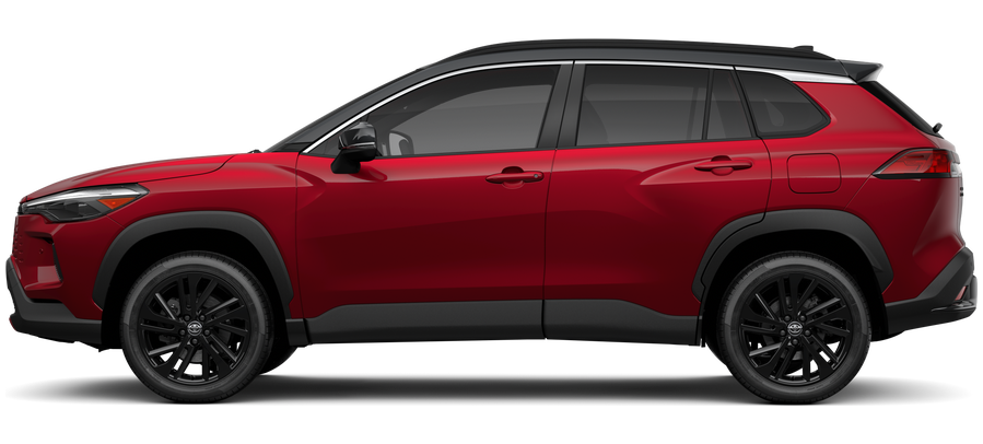 Side profile of a 2026 corollacross Corolla Cross Hybrid XSE 2.0L 4-Cyl. Engine All-Wheel Drive