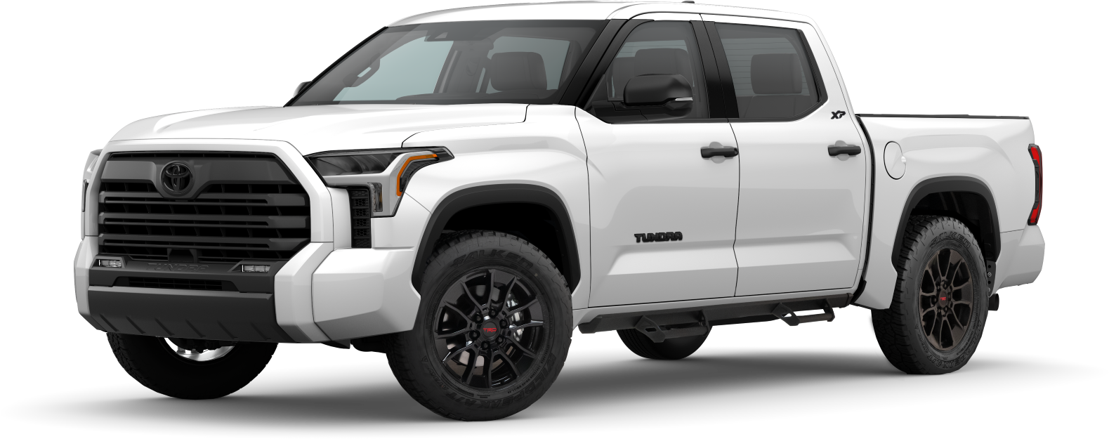 exterior front side image of a 2024 white Toyota Tundra XP Xseries