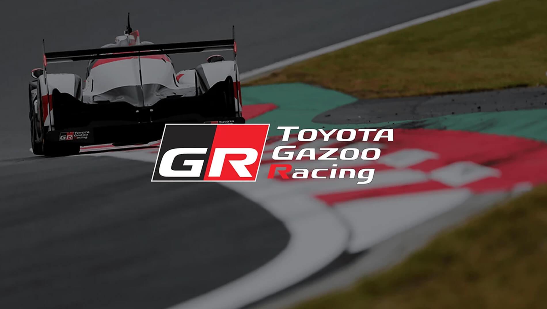 Toyota Gazoo Racing logo in front of race track