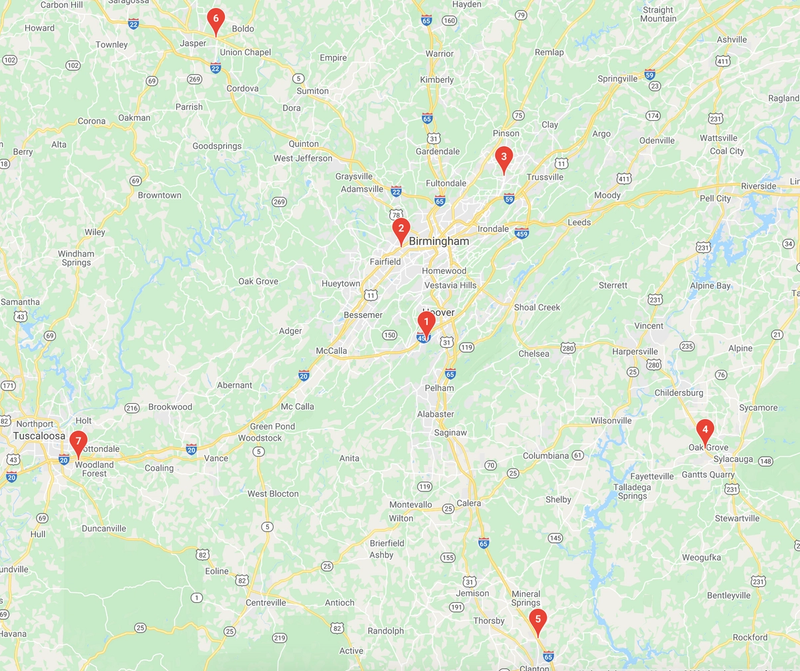 map of Southeast Toyota dealers