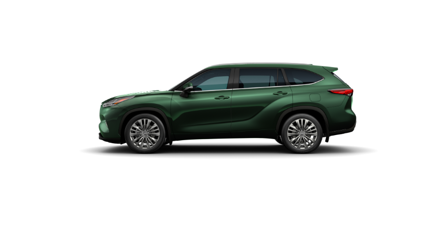 exterior side image of a Green 2024 Toyota Highlander XP with XSeries accessories package
