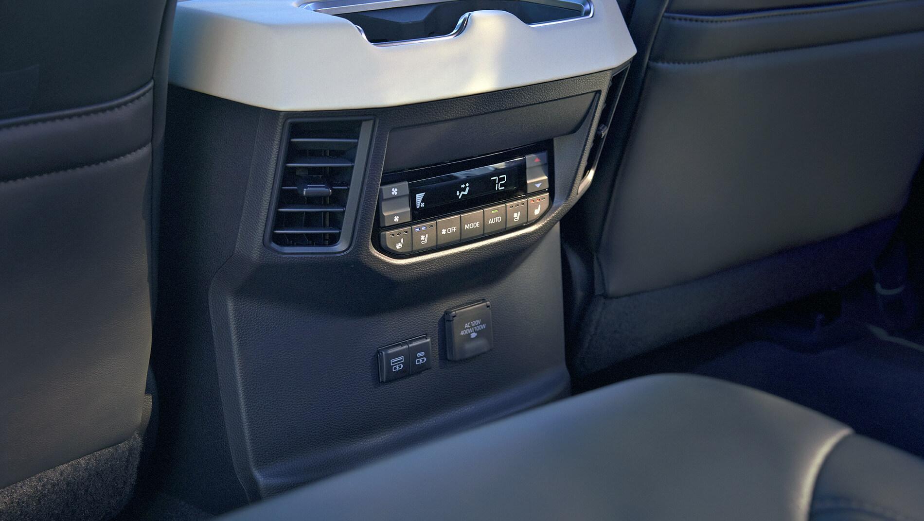 Toyota Sequoia backseat air control and aux charging station