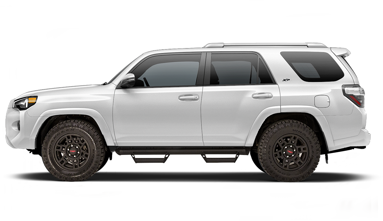 Exterior side image of a white Toyota 4Runner XP Predator XSeries Toyota Accessories