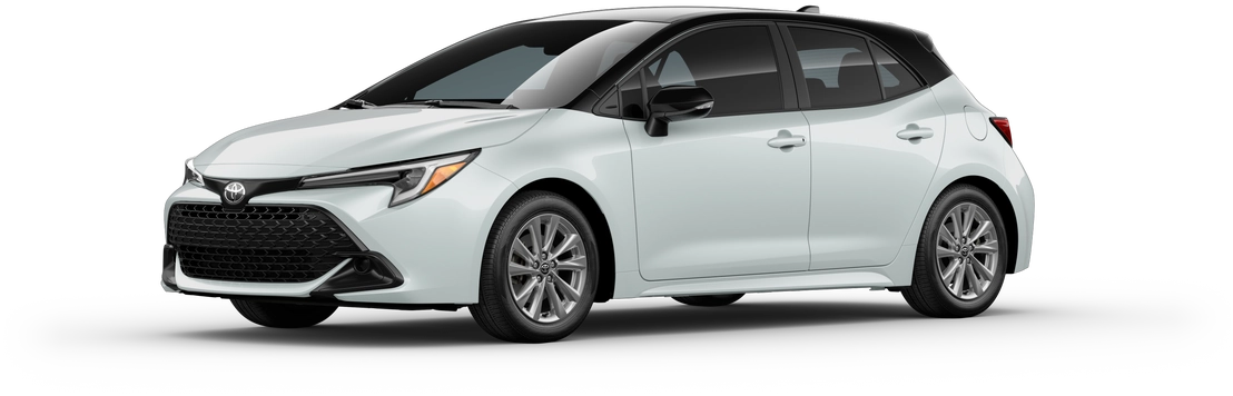 An Exterior Angle of A 2025 corollahatchback Corolla Hatchback SE 2.0L 4-Cyl. Engine Front-Wheel Drive