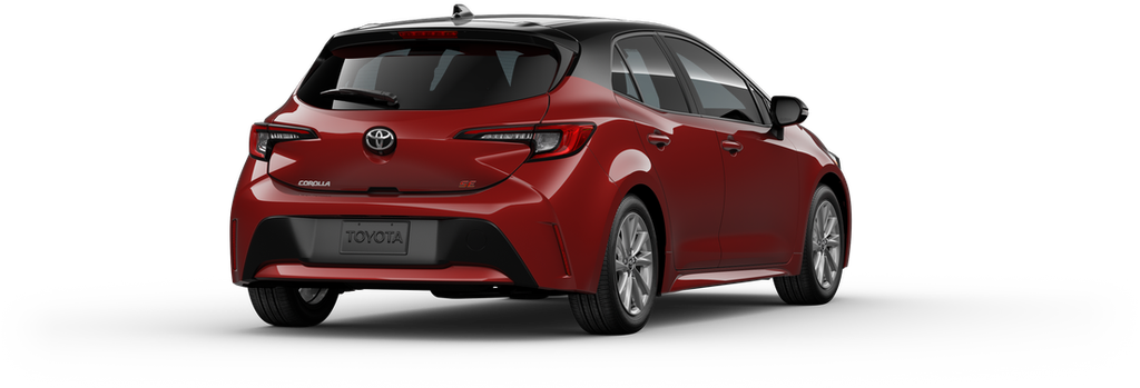 Exterior view of a Toyota Corolla Hatchback. The vehicle features modern styling and sporty design.