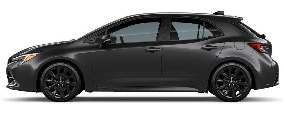 Side profile of a 2026 corollahatchback Corolla Hatchback XSE 2.0L 4-Cyl. Engine Front-Wheel Drive