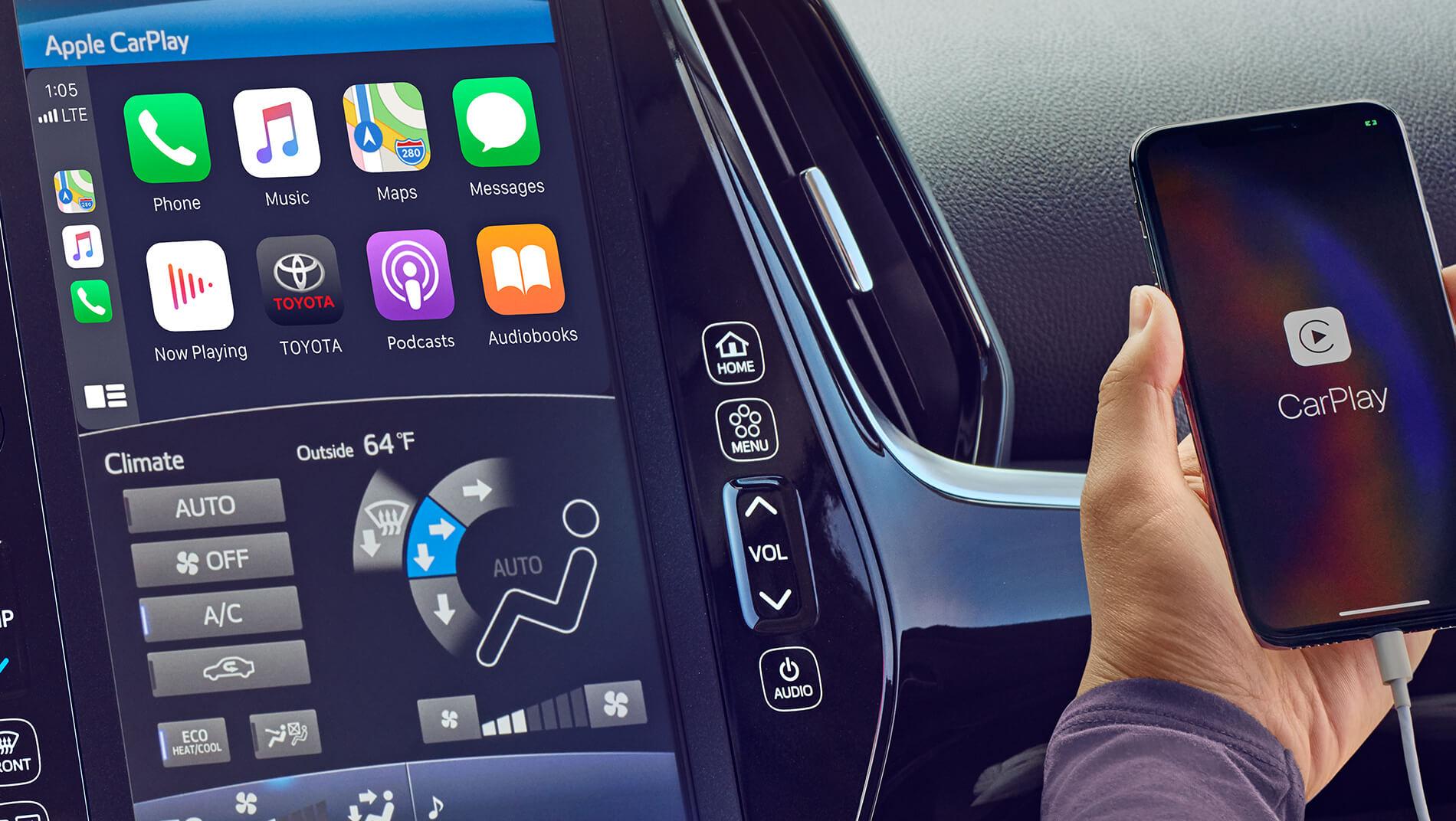 Toyota Prius supports Apple CarPlay and Android Auto and connects to your phone