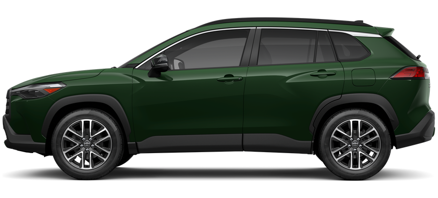 Side profile of a 2026 corollacross Corolla Cross XLE 2.0L 4-Cyl. Engine Front-Wheel Drive