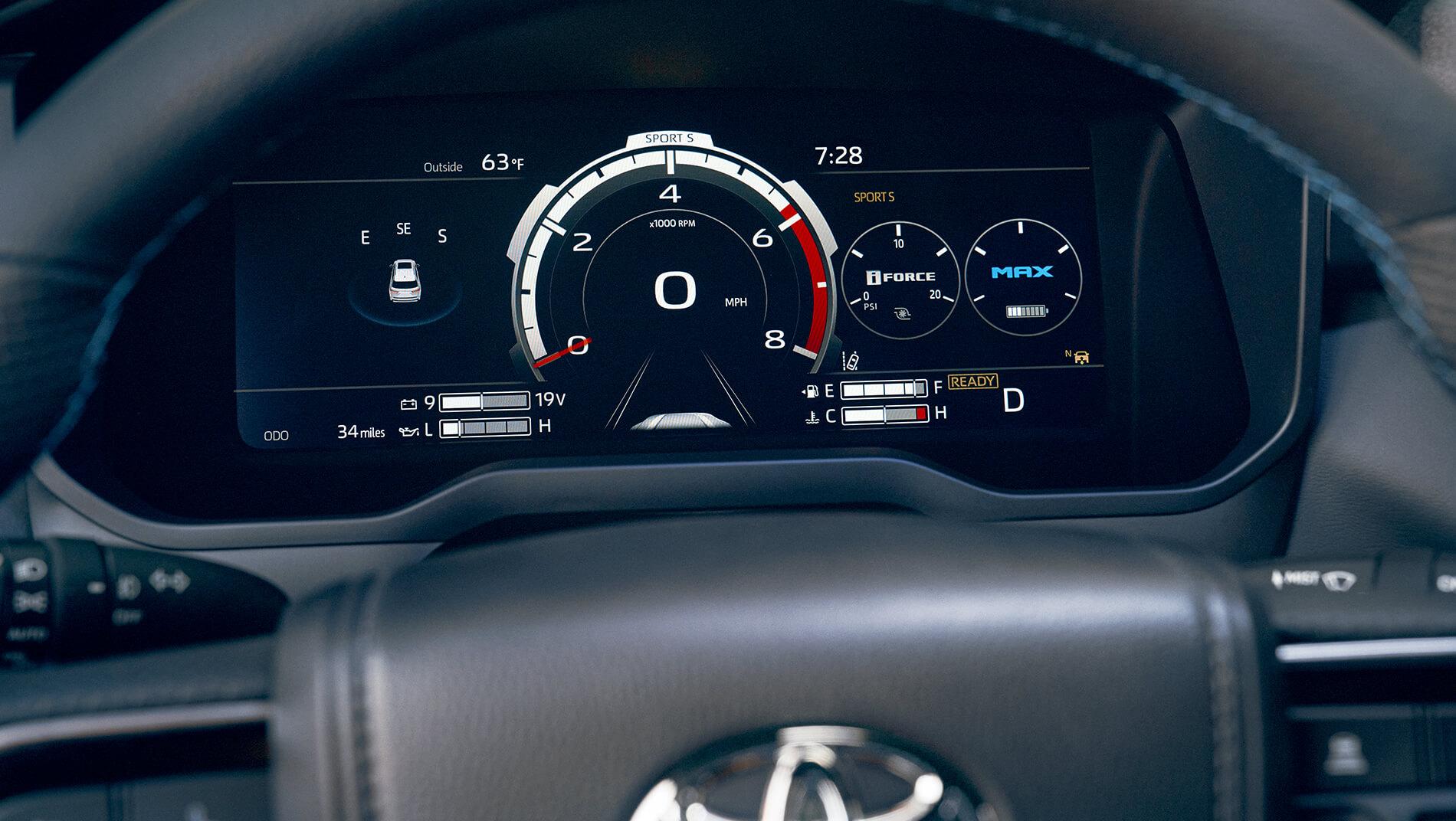 Interior dashboard instrument panel of Toyota Sequoia