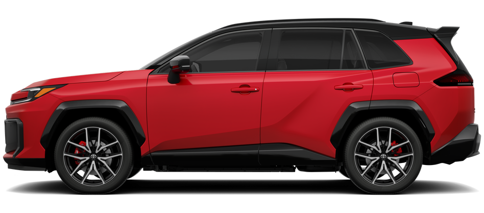 Side profile of a 2026 rav4pluginhybrid RAV4 Plug-in Hybrid GR SPORT 2.5L 4-Cyl. Plug-in Hybrid Engine All-Wheel Drive