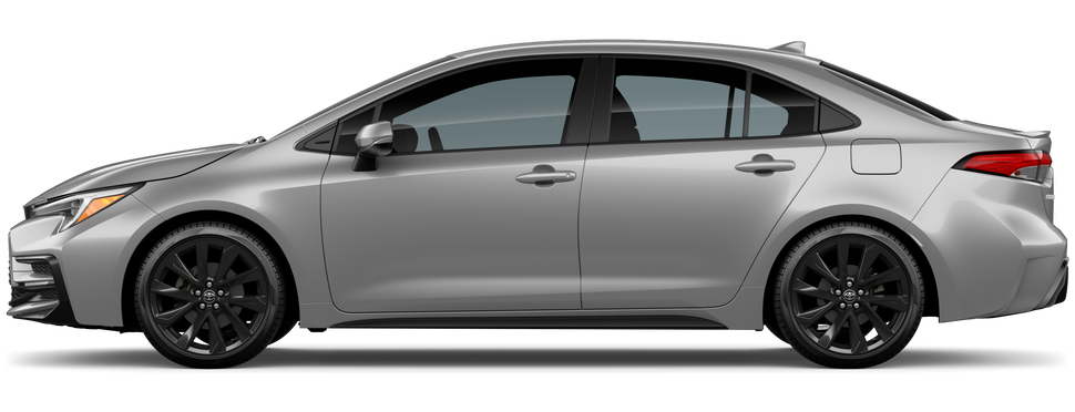 Side profile of a 2026 corolla Corolla Hybrid SE 1.8L 4-Cyl. CVT Front-Wheel Drive