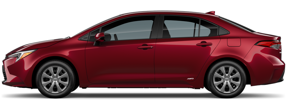 Side profile of a 2026 corolla Corolla Hybrid LE 1.8L 4-Cyl. CVT All-Wheel Drive