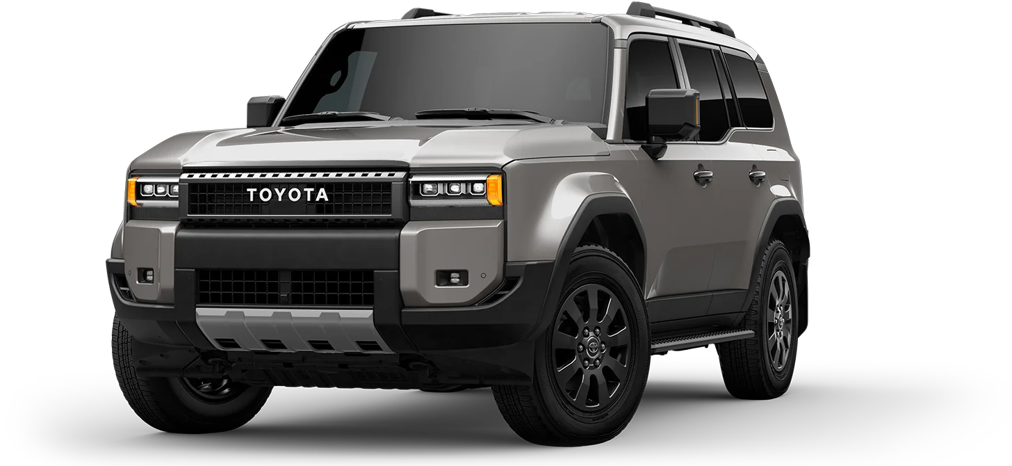 Promotional image of a 2025 or 2026 Toyota sedan, truck, or SUV hybrid vehicle shown in side profile on a white background.