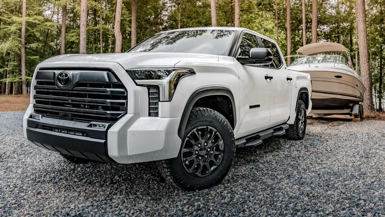 2024 Toyota Tundra XP pulling a large boat. XSeries Package only available in Florida, Georgia, Alabama, North Carolina, and South Carolina