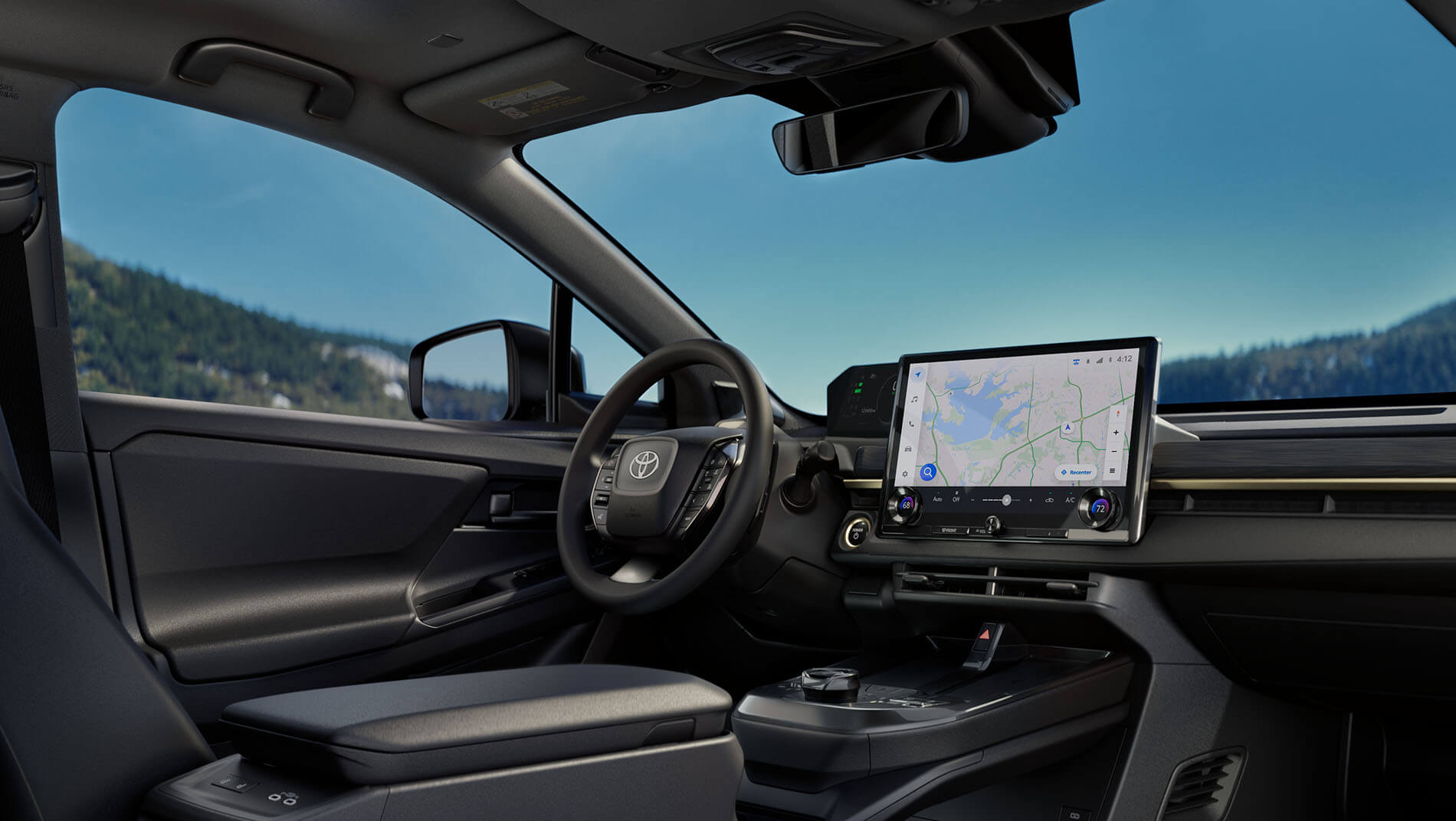 The inside of a brown toyota 2026 bzW SUV