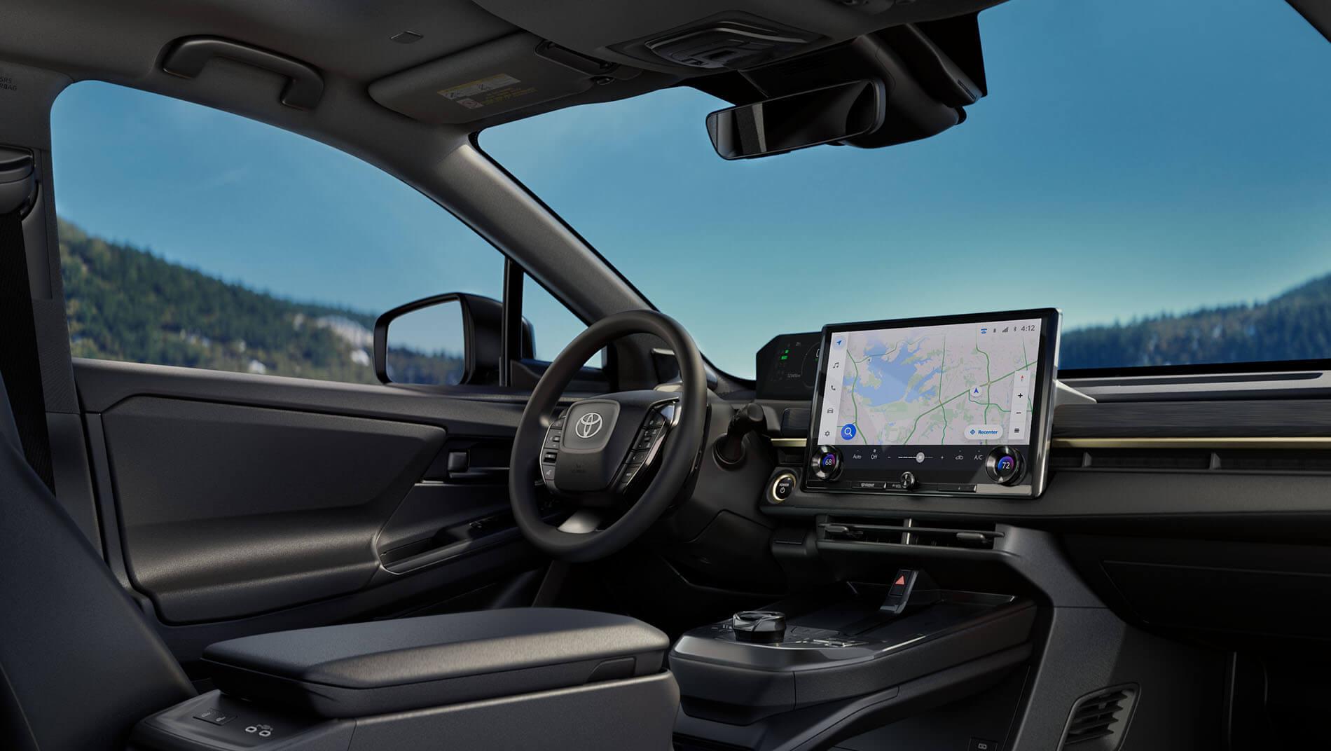 The inside of a brown toyota 2026 bzW SUV