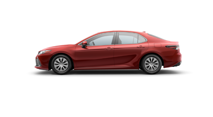 exterior image of a Toyota red 4 door sedan
