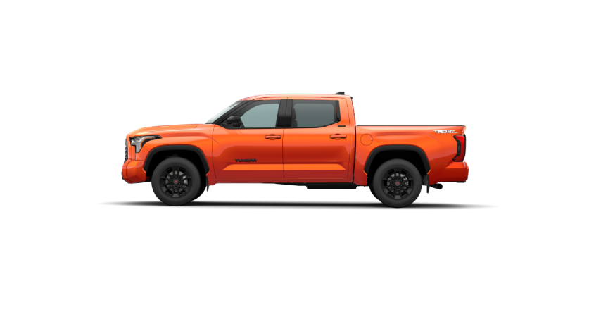 exterior side image of an Orange 2024 Toyota Tundra XP with XSeries accessories package