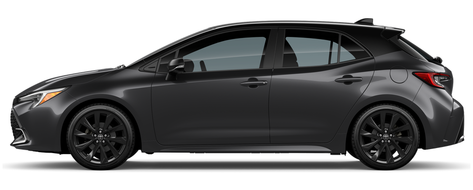 Side profile of a 2026 corollahatchback Corolla Hatchback XSE 2.0L 4-Cyl. Engine Front-Wheel Drive