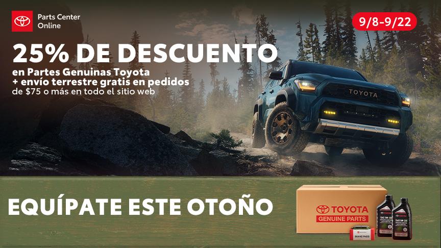 25% de descuento en Partes Genuinas Toyota,