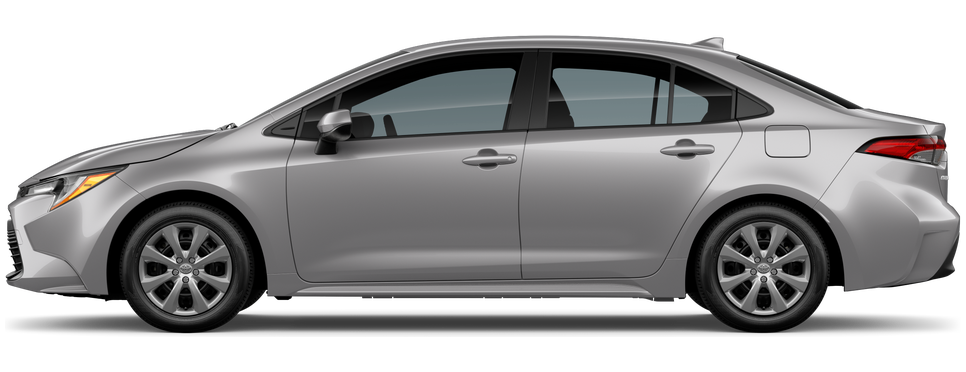 Side profile of a 2026 corolla Corolla LE 2.0L 4-Cyl. Engine Front-Wheel Drive