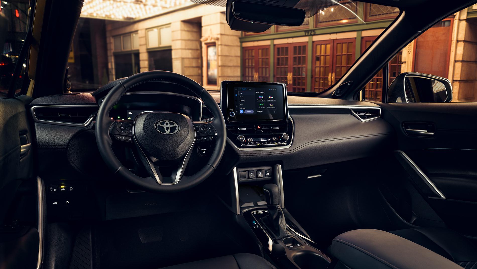 inside a 2024 Toyota Corolla Cross showing the multimedia touchscreen