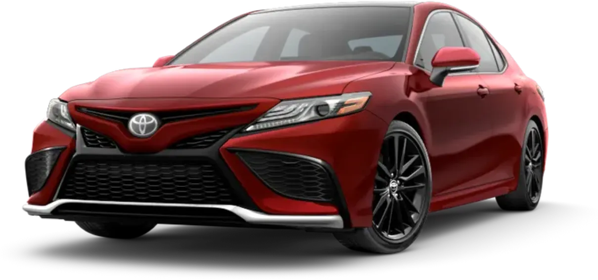 exterior image of a red 2022 Toyota sedan