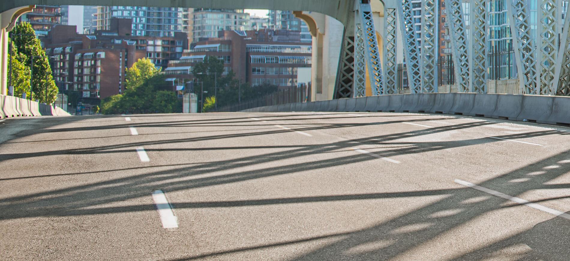 empty bridge in large city
