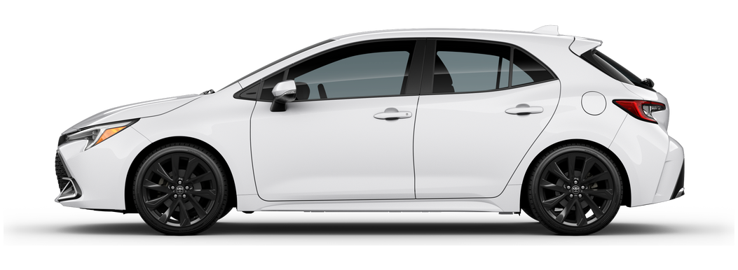 Side profile of a 2025 corollahatchback Corolla Hatchback XSE 2.0L 4-Cyl. Engine Front-Wheel Drive