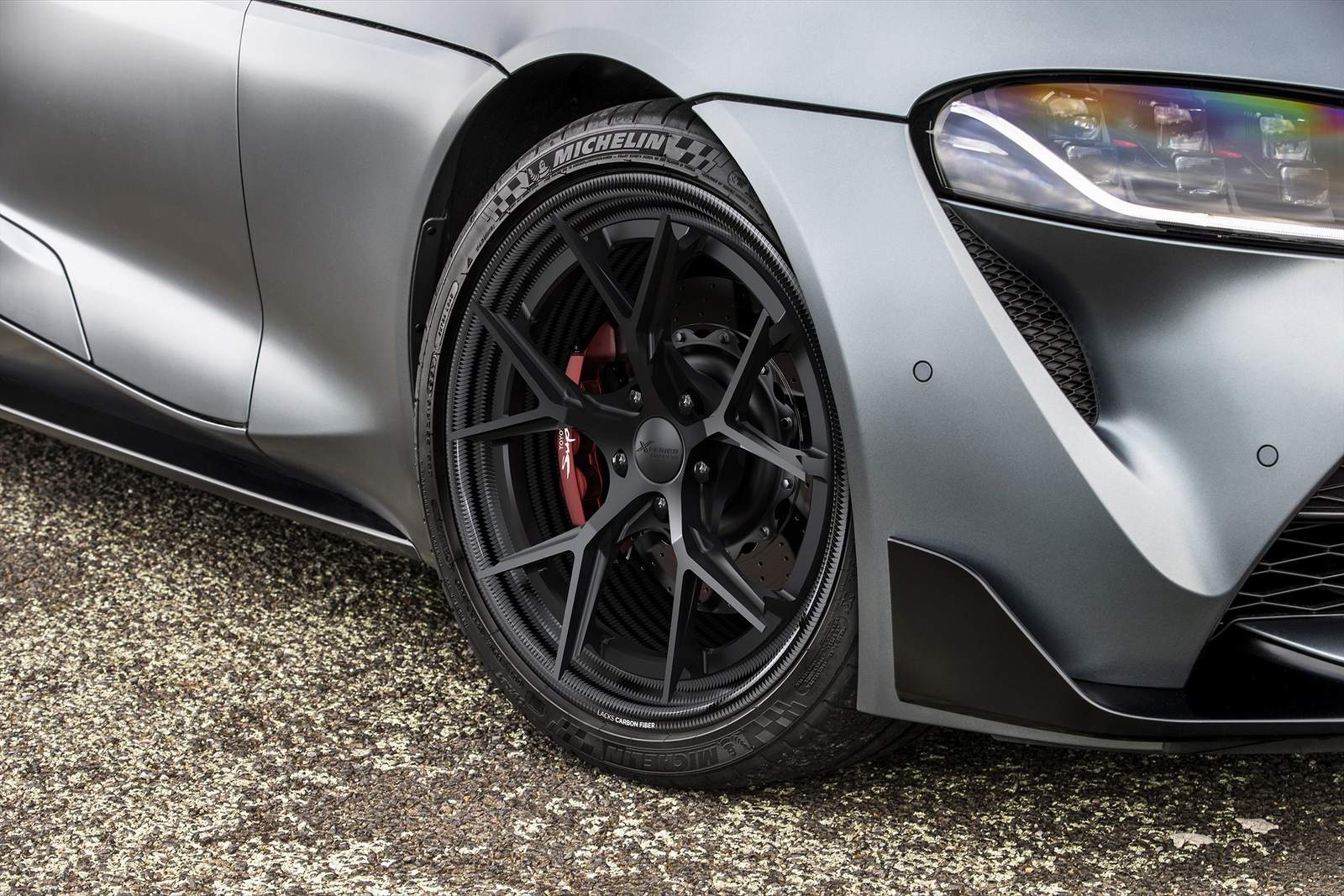 Toyota Michelin tires on a grey Toyota