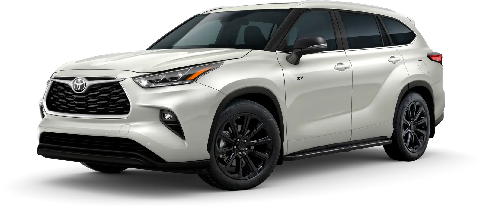 exterior shot of pearl Toyota Highlander XP Series