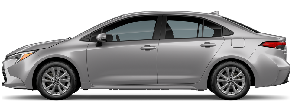 Side profile of a 2026 corolla Corolla Hybrid XLE 1.8L 4-Cyl. CVT Front-Wheel Drive