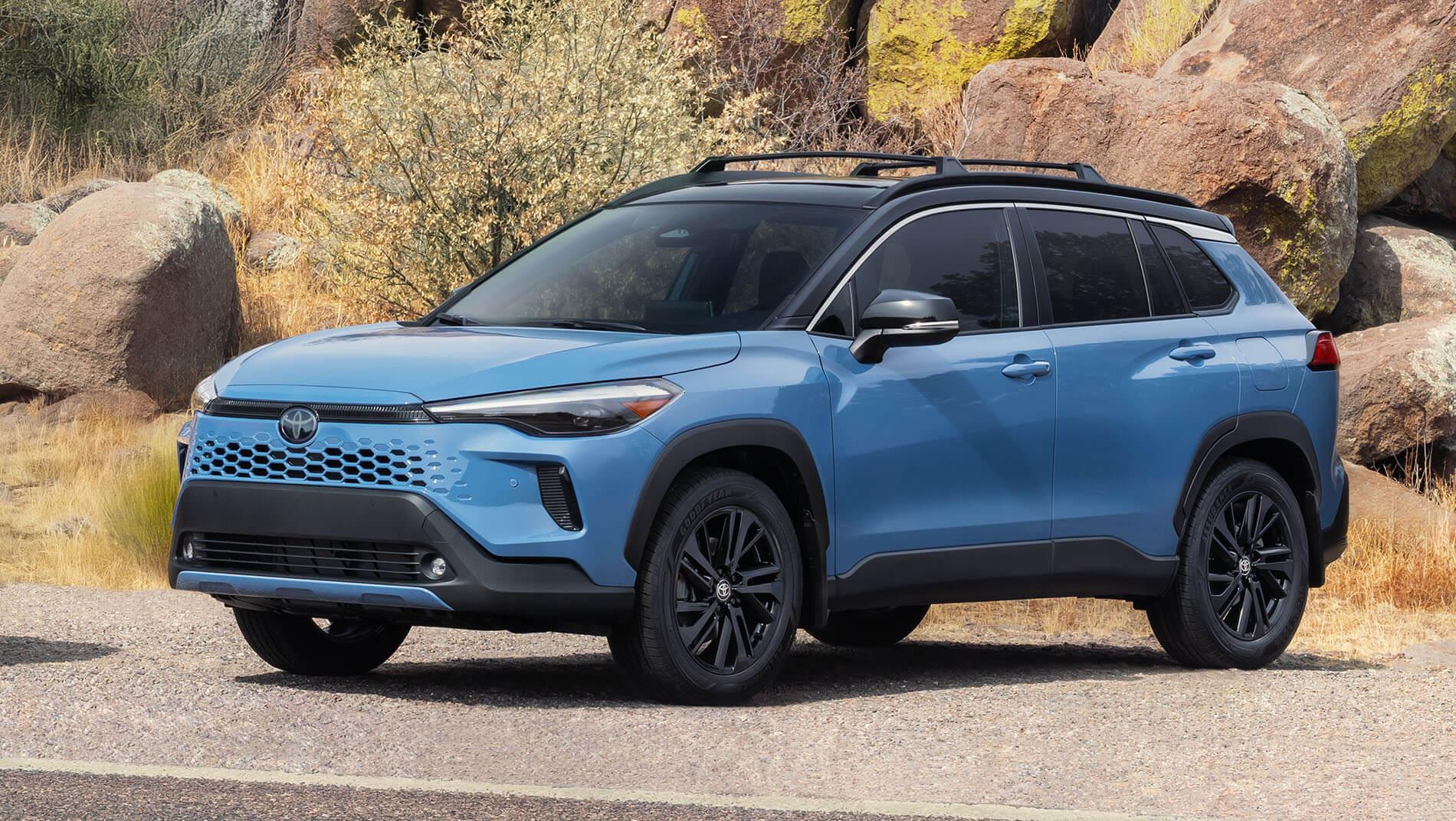 Exterior view of a toyota Corolla Cross suv