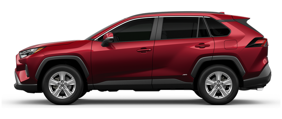 Side profile of a 2025 rav4 RAV4 Hybrid XLE 2.5L 4-Cyl. Engine All-Wheel Drive